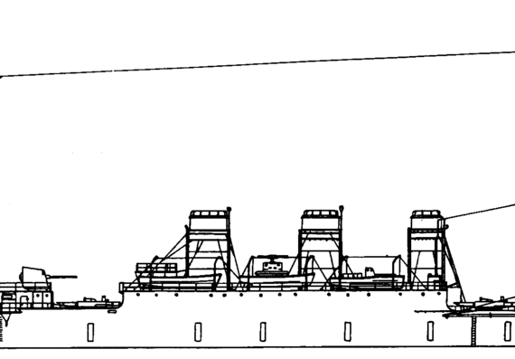 Крейсер IJN Kiso 1922 [Kuma-class Light Cruiser] - чертежи, габариты, рисунки